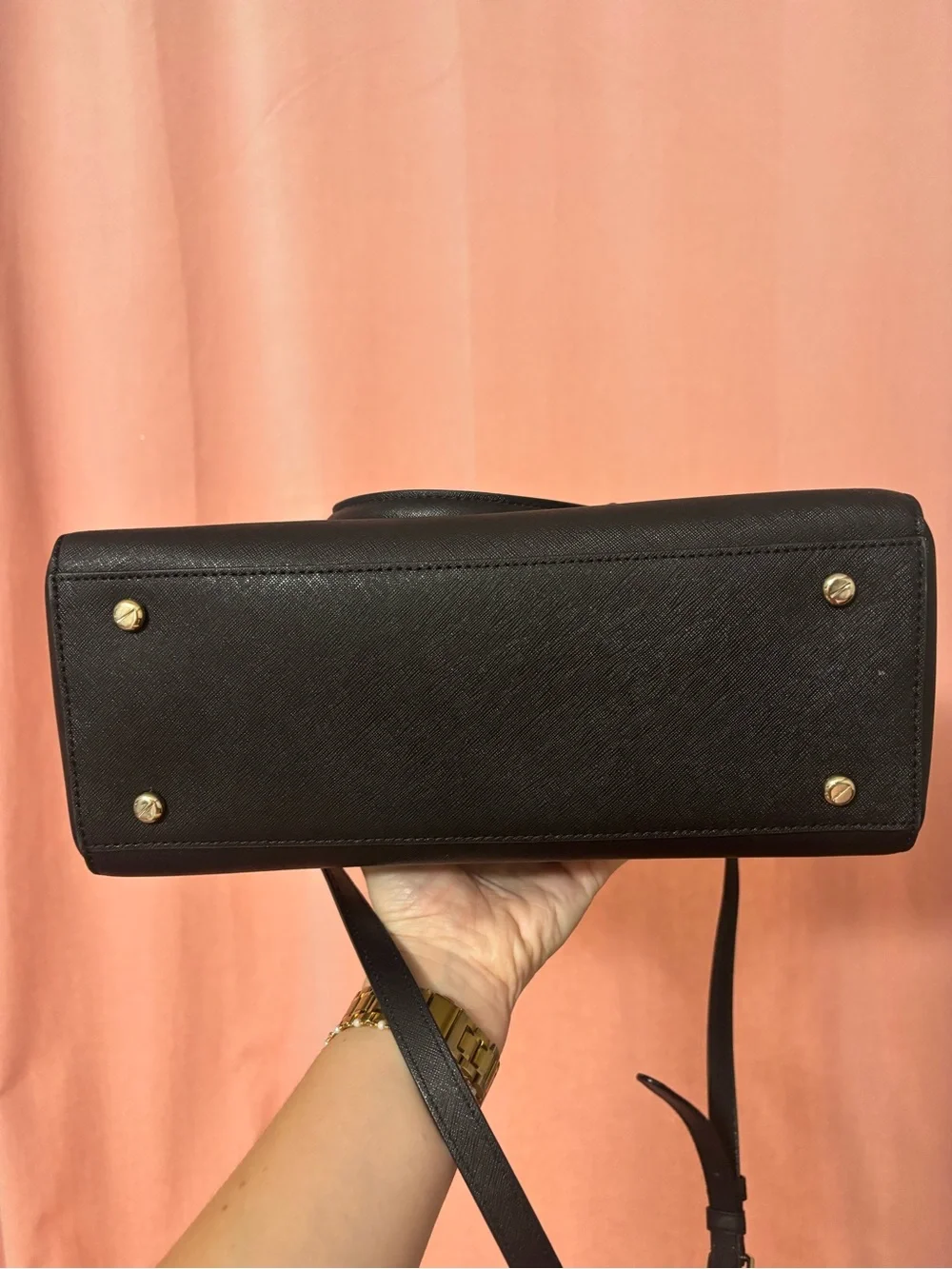 Henri Bendel Black Leather Satchel